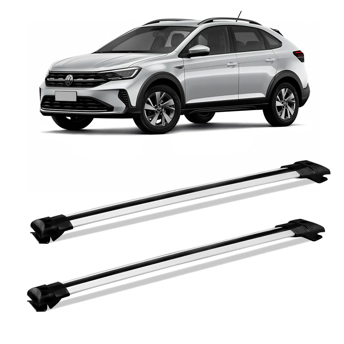 Rack de Teto Travessa Prata Nivus Aluminio Projecar - VW-165