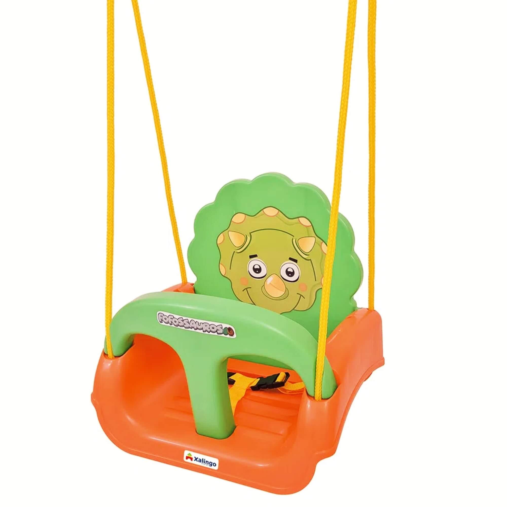 Balanço Infantil Fofossauros até 23kg A partir de 1 ano Verde e Laranja Xalingo - 09254