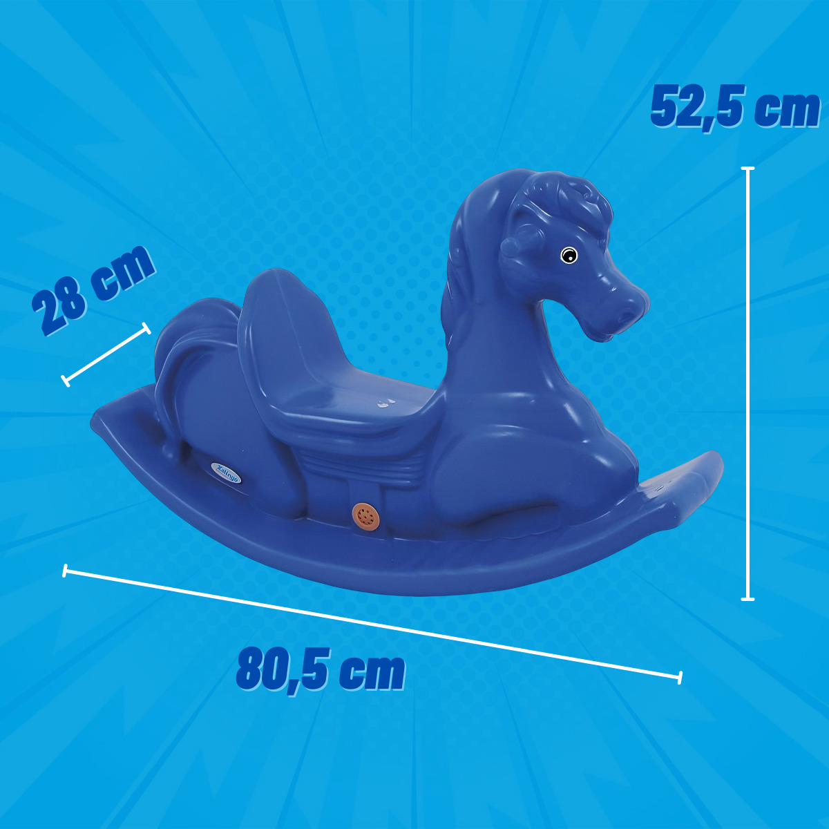 Gangorra Infantil Individual Anda Cavalinho Azul Com Som Xalingo - 09377