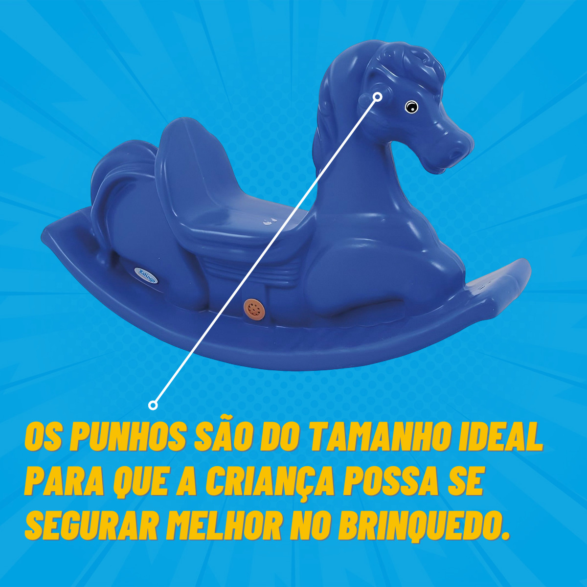 Gangorra Infantil Individual Anda Cavalinho Azul Com Som Xalingo - 09377