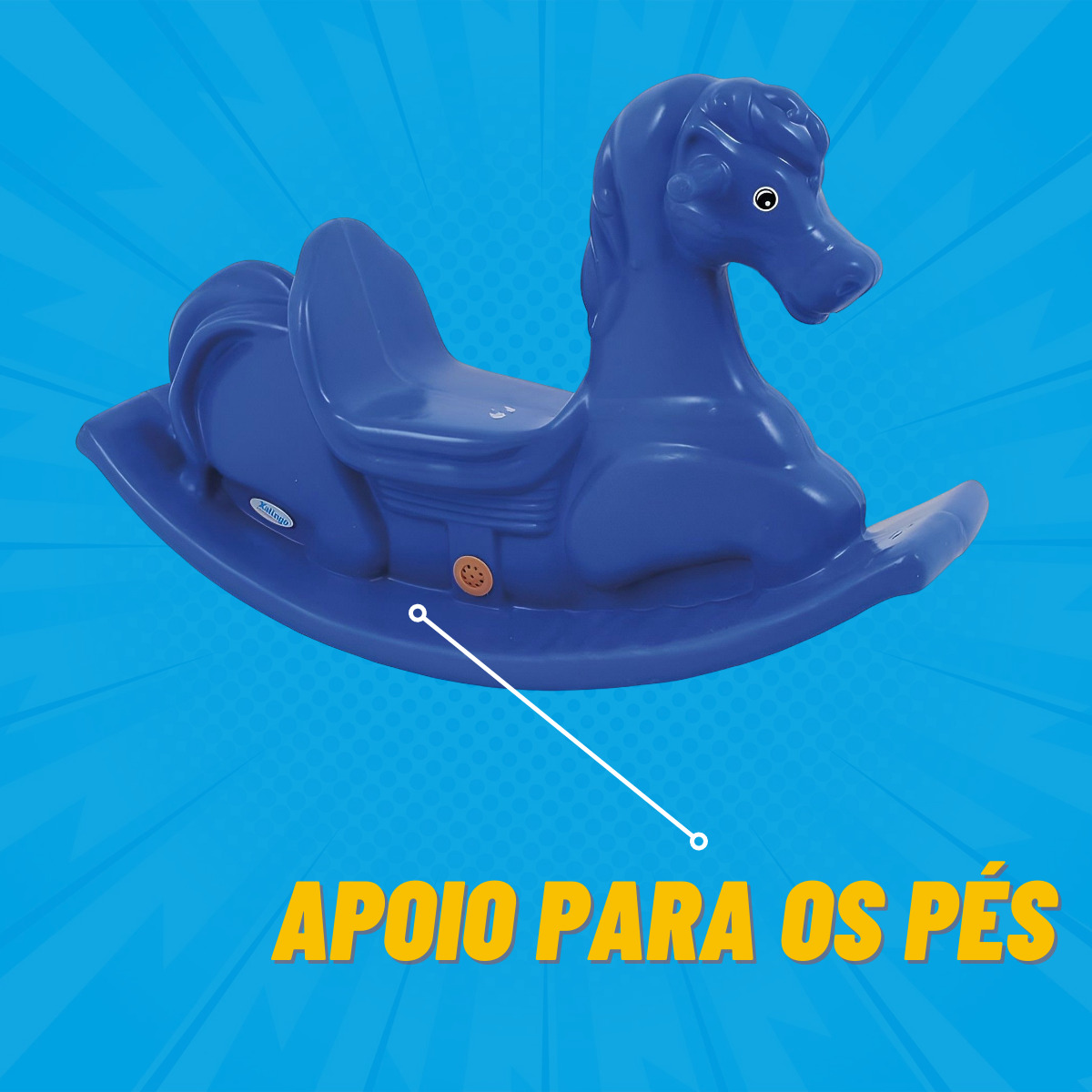 Gangorra Infantil Individual Anda Cavalinho Azul Com Som Xalingo - 09377