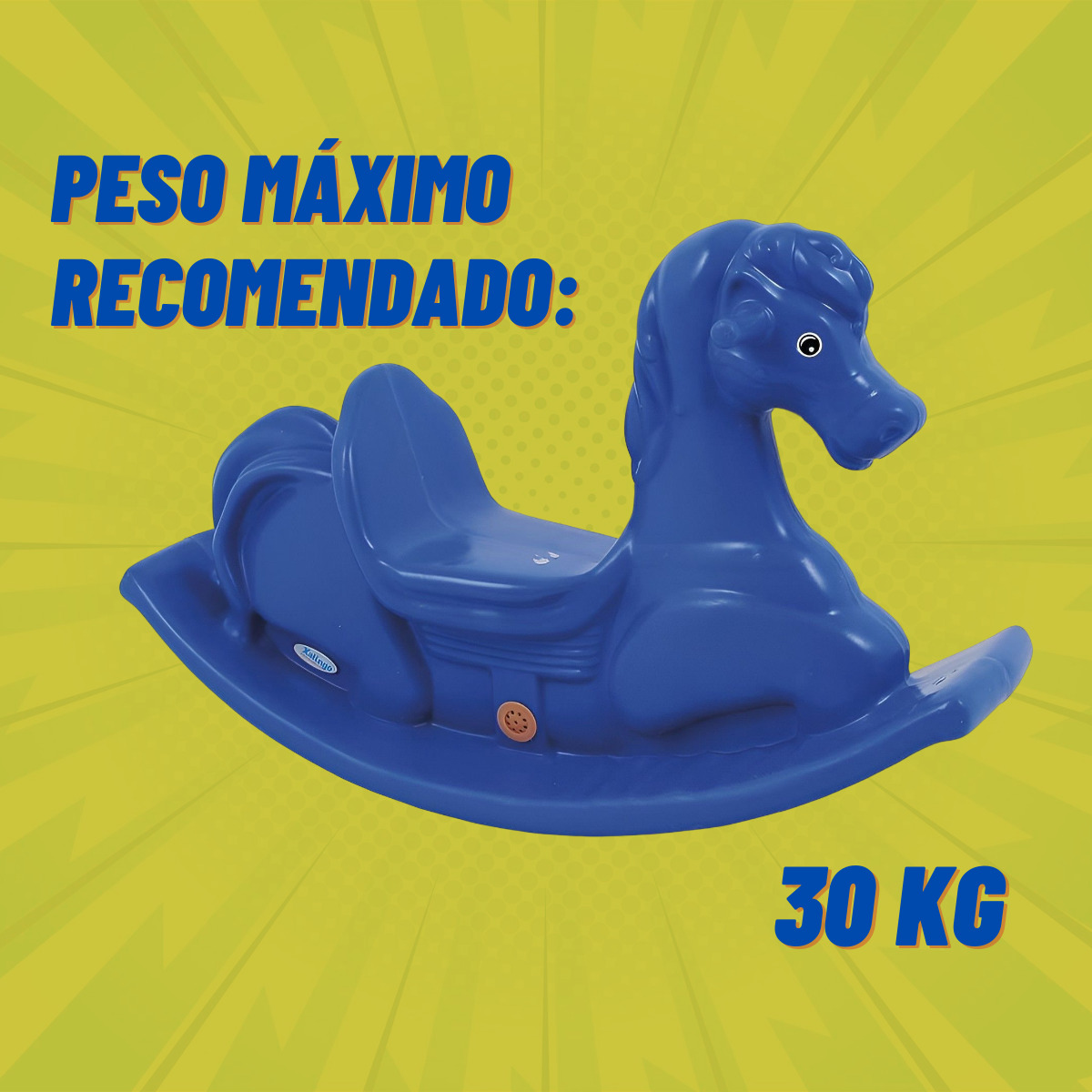Gangorra Infantil Individual Anda Cavalinho Azul Com Som Xalingo - 09377