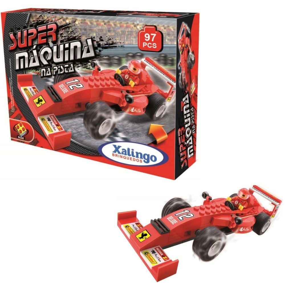 Brinquedo de Montar Super Máquina na Pista 97 Peças Xalingo -  06398