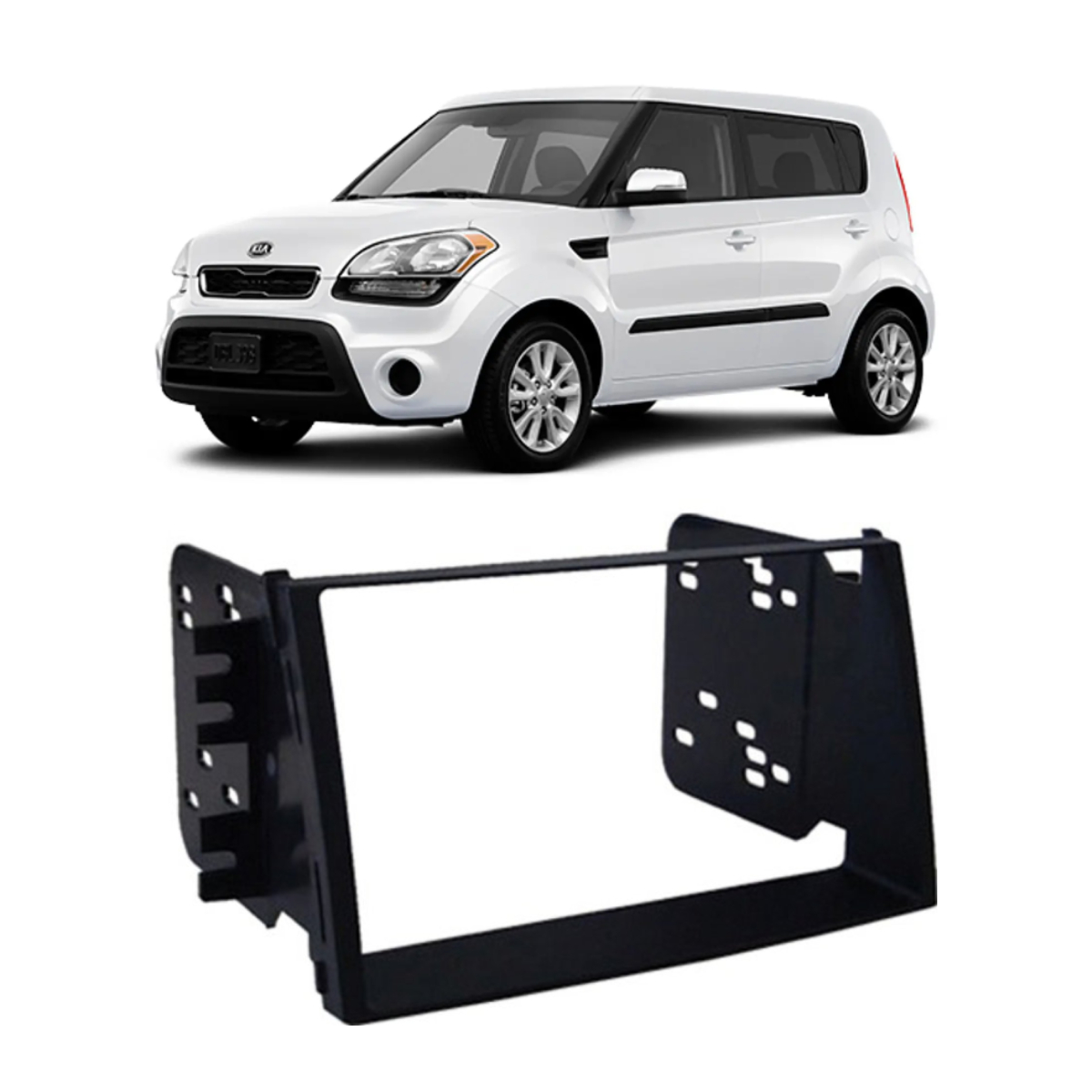 Moldura 2 Din Kia Soul 2009 até 2011 Preta Expex - EPX 511