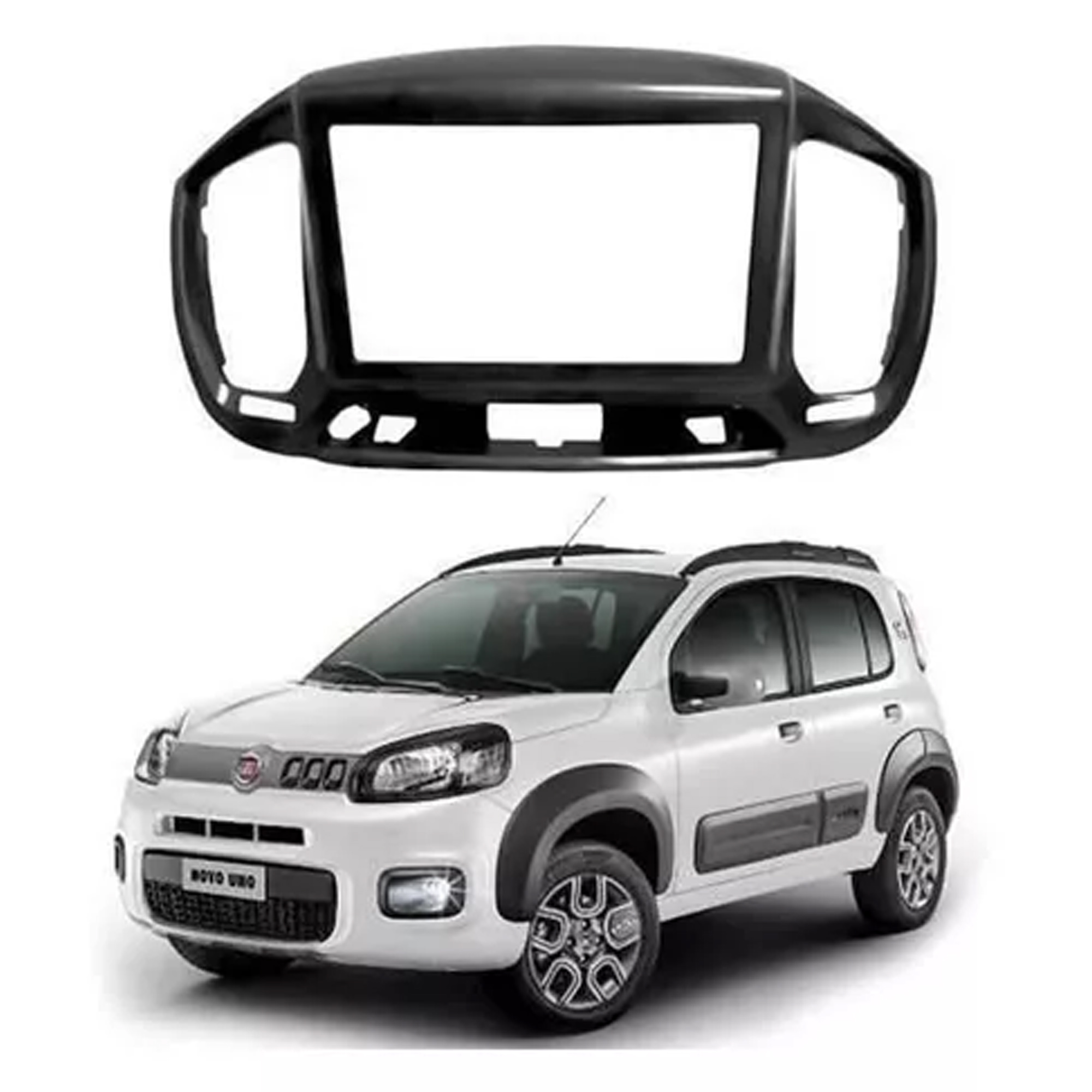 Moldura 2 Din Novo Uno Com Duto de Ar 2015 em diante JP/CH Preto Expex EPX- FI-541