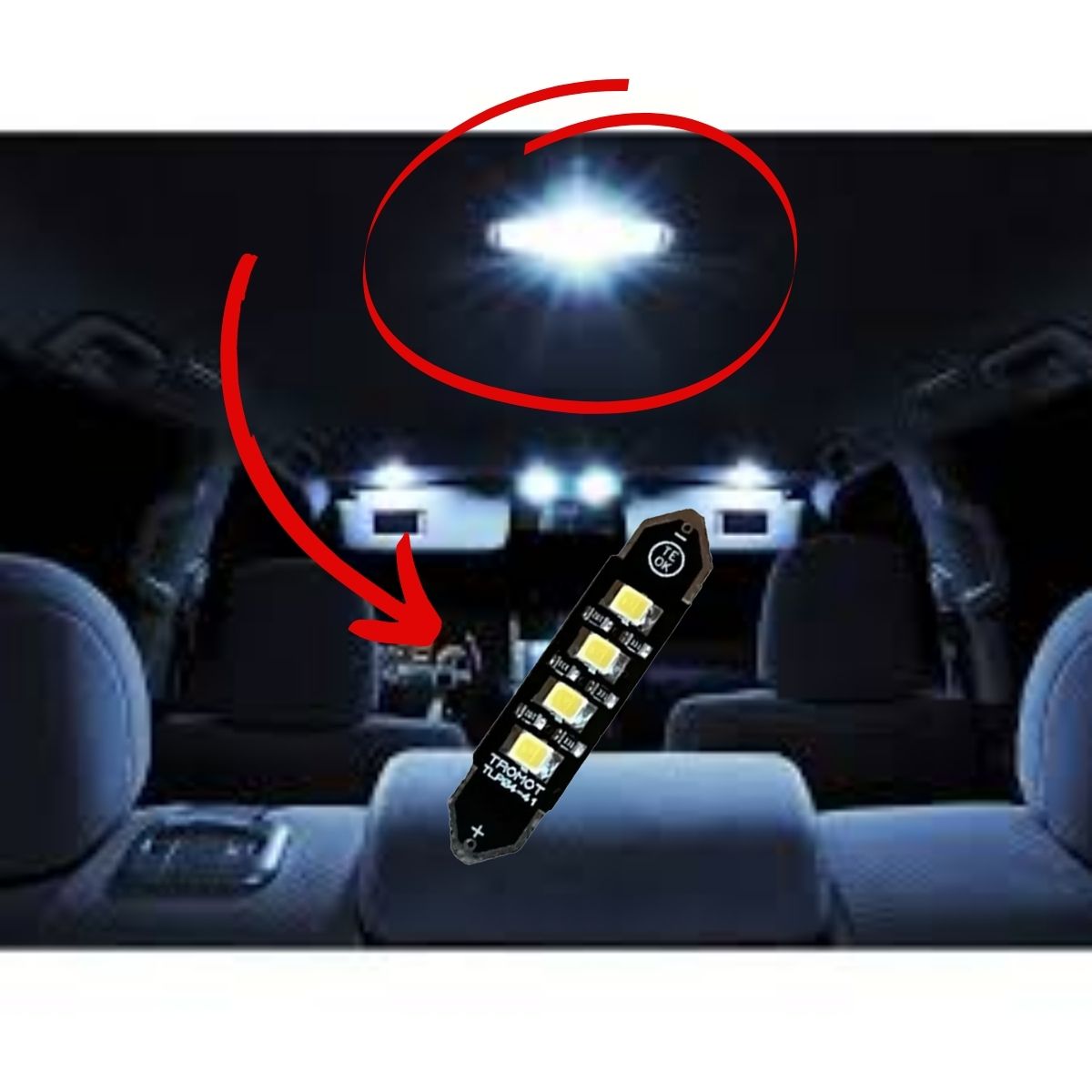 Lâmpada Led Torpedo 41mm 6000K Branco Frio 12V (1 Unidade) Alta Resistência Tromot TLP-04-41