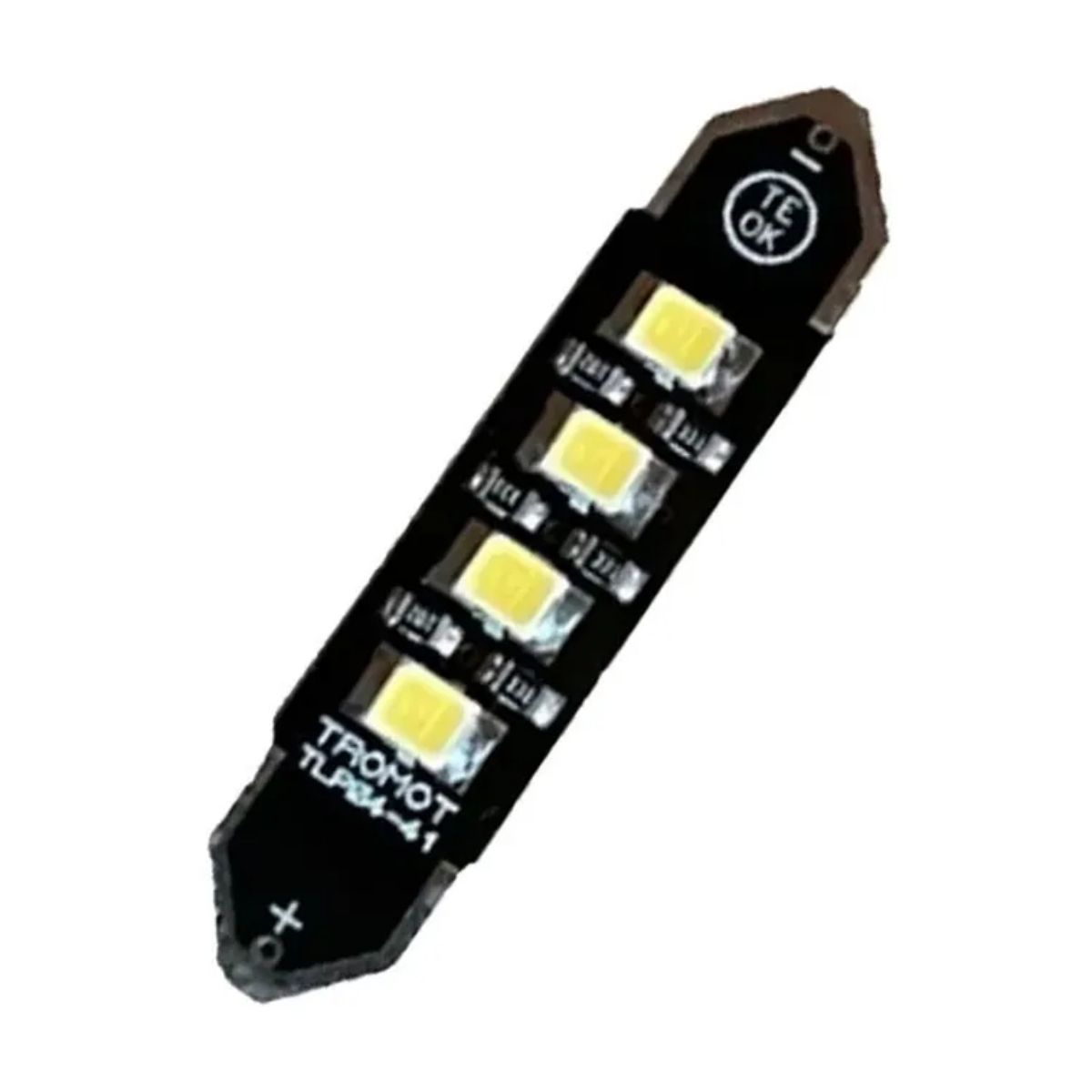 Lâmpada Led Torpedo 41mm 6000K Branco Frio 12V (1 Unidade) Alta Resistência Tromot TLP-04-41