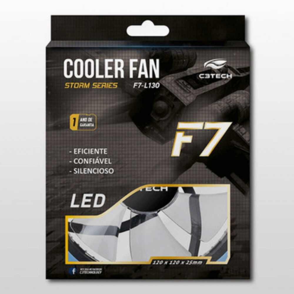 Cooler para Gabinete 120X120 30LED Azul STORM C3Tech F7-L130BL