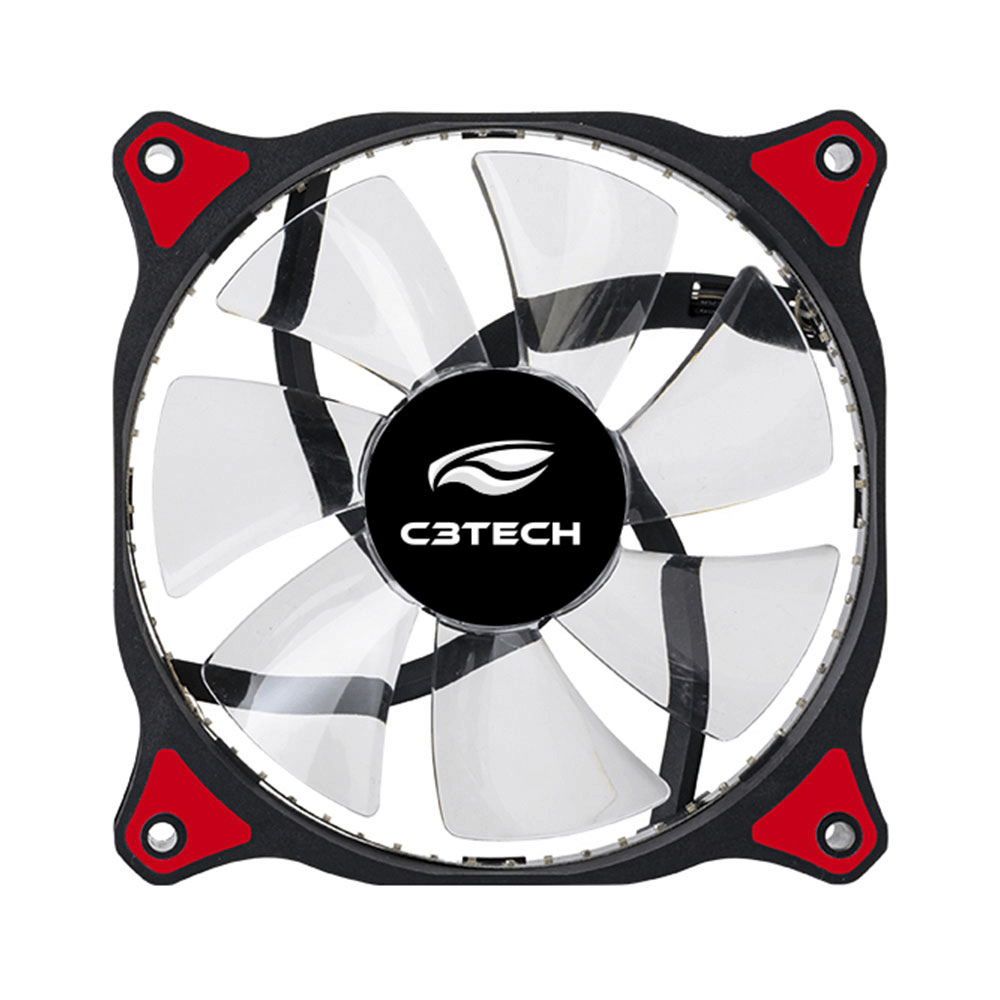 Cooler para Gabinete 120X120 30LED Vermelho STORM C3Tech F7-L130RD