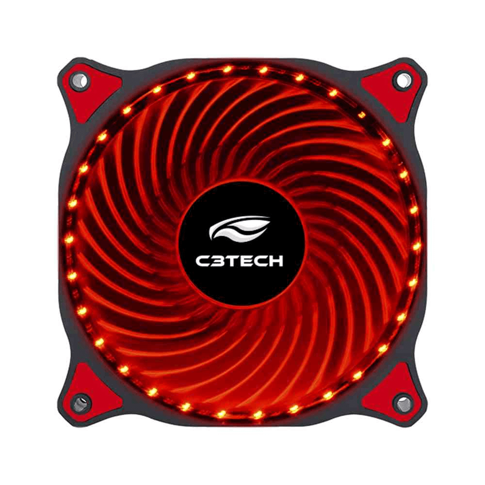 Cooler para Gabinete 120X120 30LED Vermelho STORM C3Tech F7-L130RD