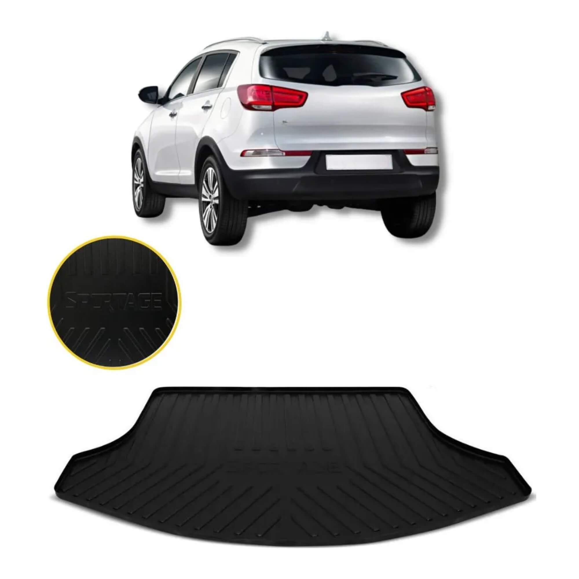 Tapete Bandeja Porta Malas na cor Preta para Sportage 2011 a 2016 Requinte - BDJPMK01038