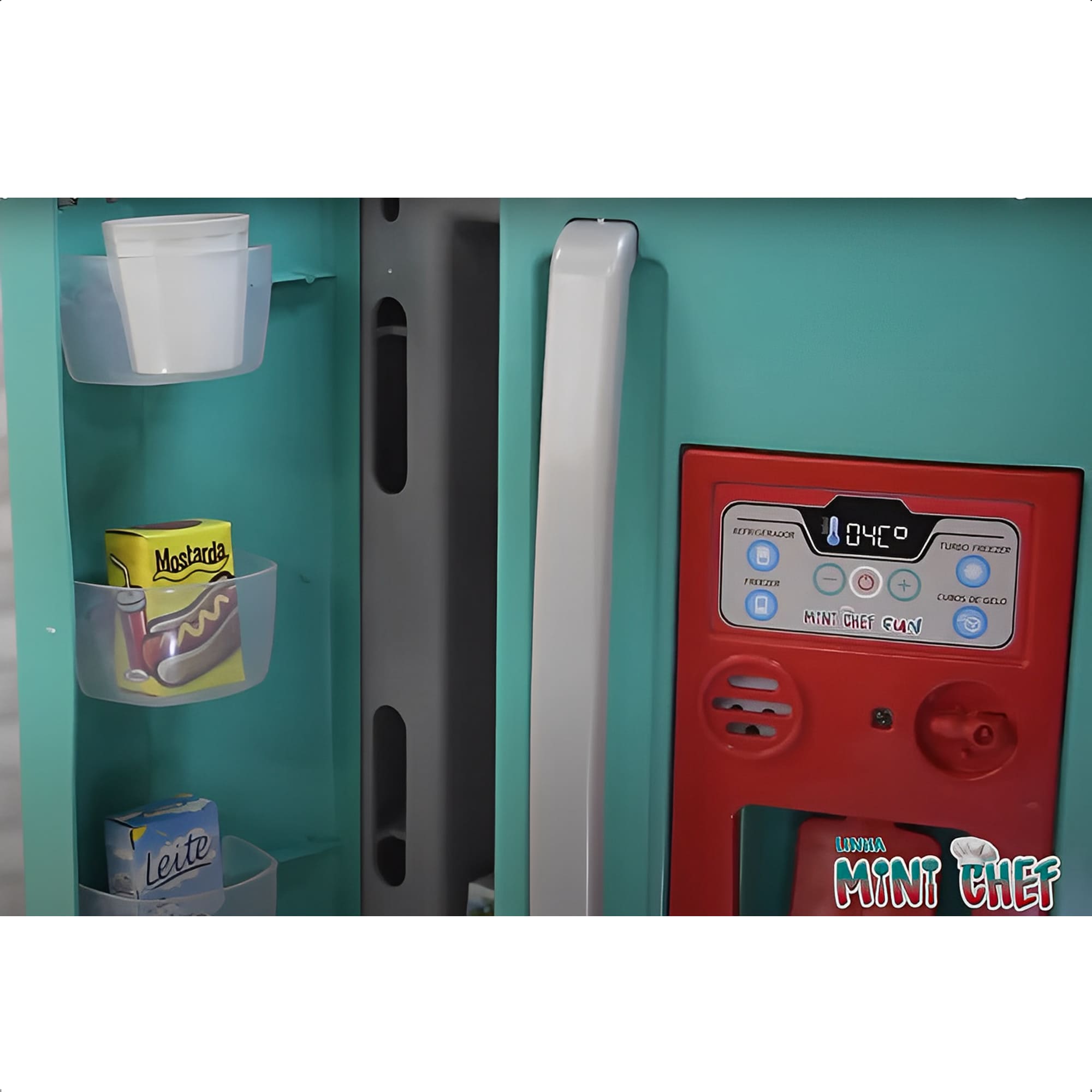 Geladeira de Brinquedo Refrigerador Infantil Side By Side Mini Chef Fun Xalingo - 0444.3