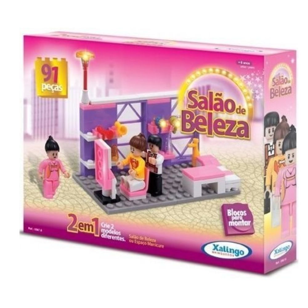 Blocos para Montar Salão de Beleza 91 peças Xalingo - 05676