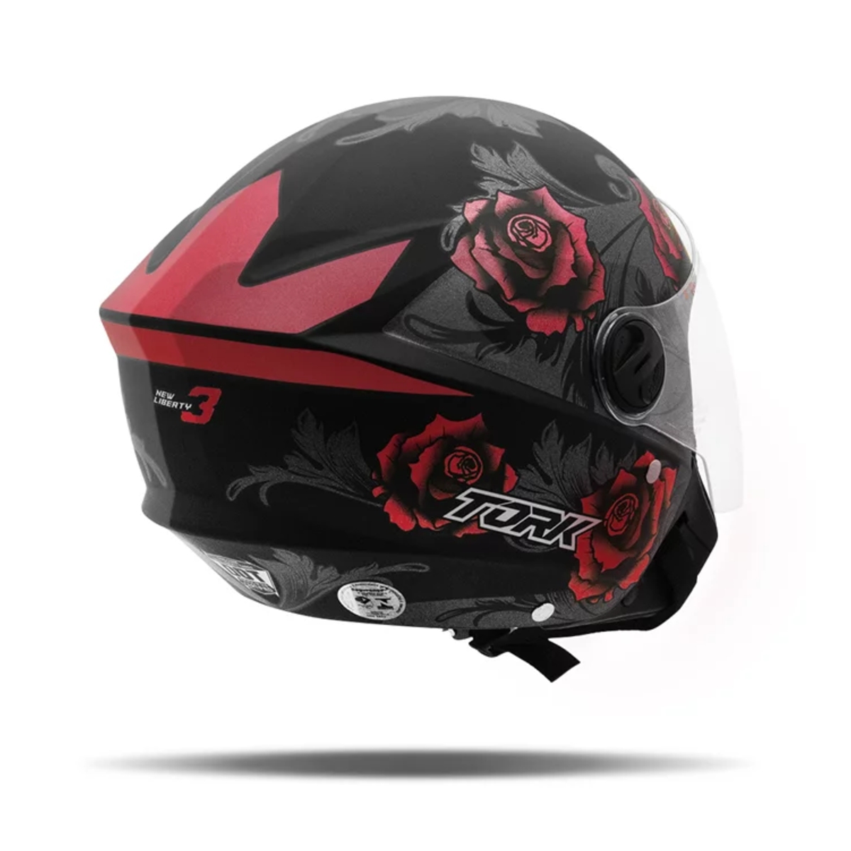 Capacete New Liberty Three Flowers Vermelho Fosco Tam. 60 CAP-765VMPT Pro Tork