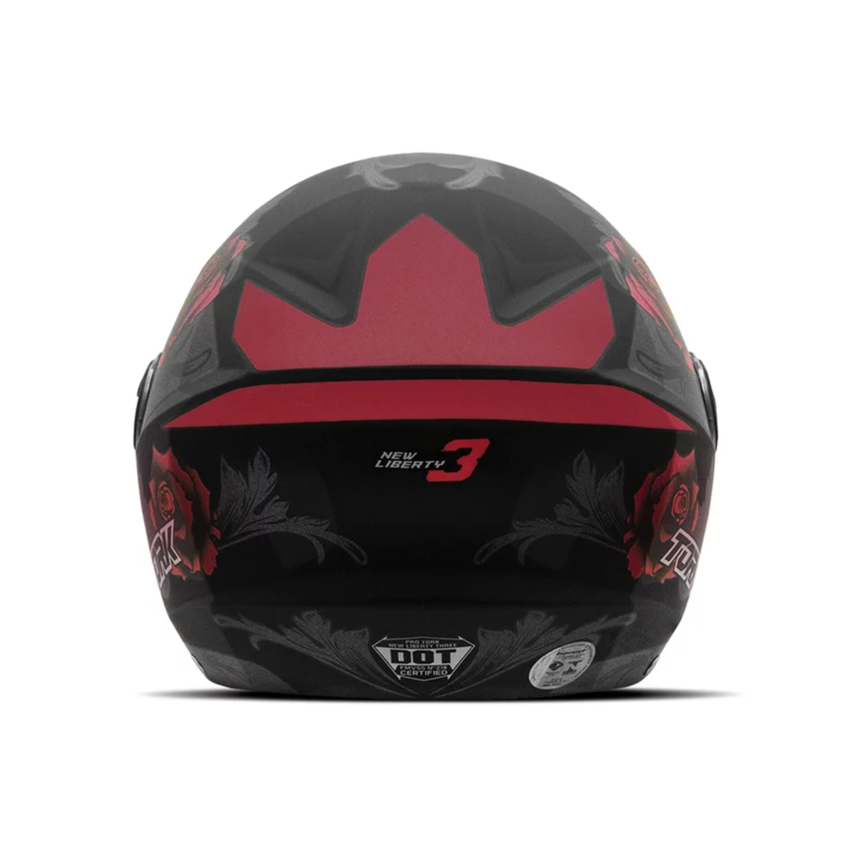 Capacete New Liberty Three Flowers Vermelho Fosco Tam. 60 CAP-765VMPT Pro Tork