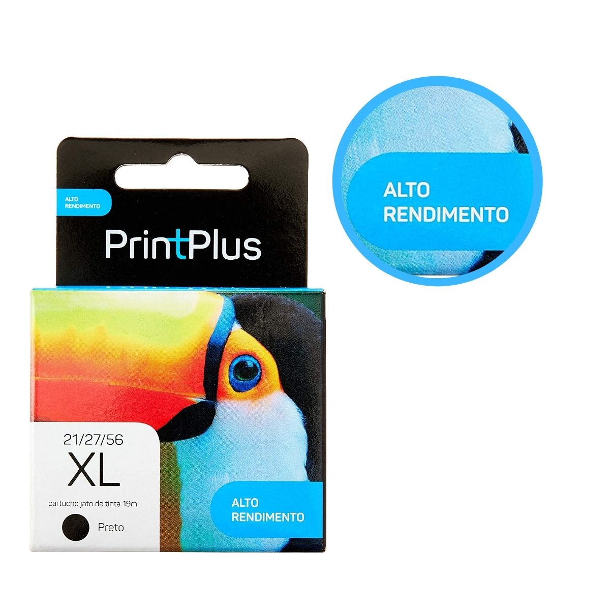 Cartucho jato de tinta compatível HP 21/27/56 universal Preto - Multilaser PP021
