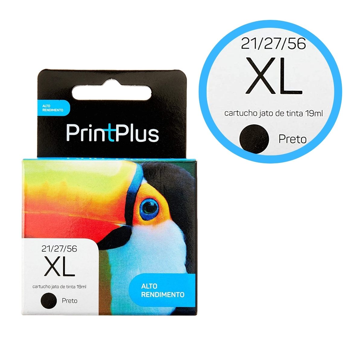 Cartucho jato de tinta compatível HP 21/27/56 universal Preto - Multilaser PP021