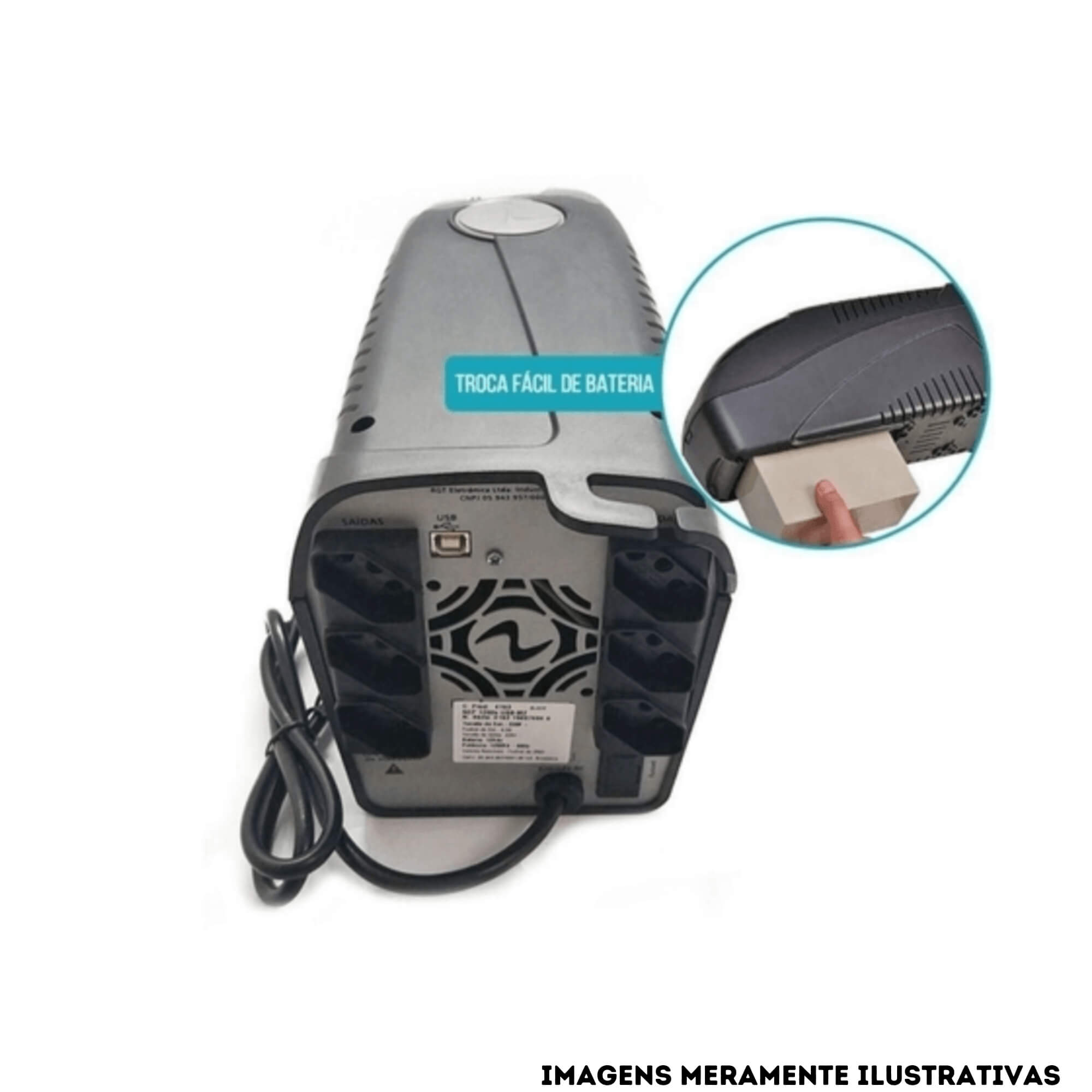 Nobreak Ragtech 1200VA Easy Pro Senoidal Puro 1200s USB-M2 6 tomadas 60Hz Monovolt 220V - 4163