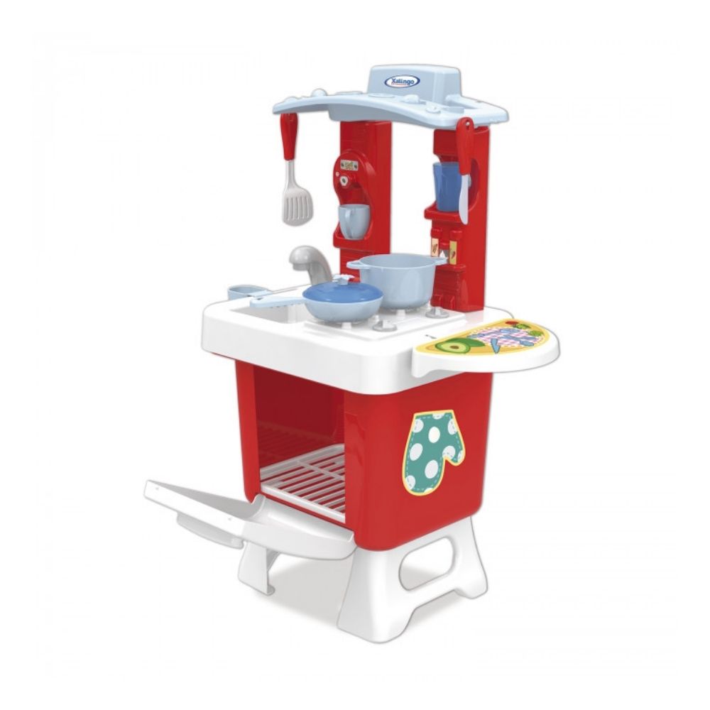 Brinquedo Cozinha Infantil Mini Chef Fantástica Com Acessórios Vermelho Xalingo - 0447.6