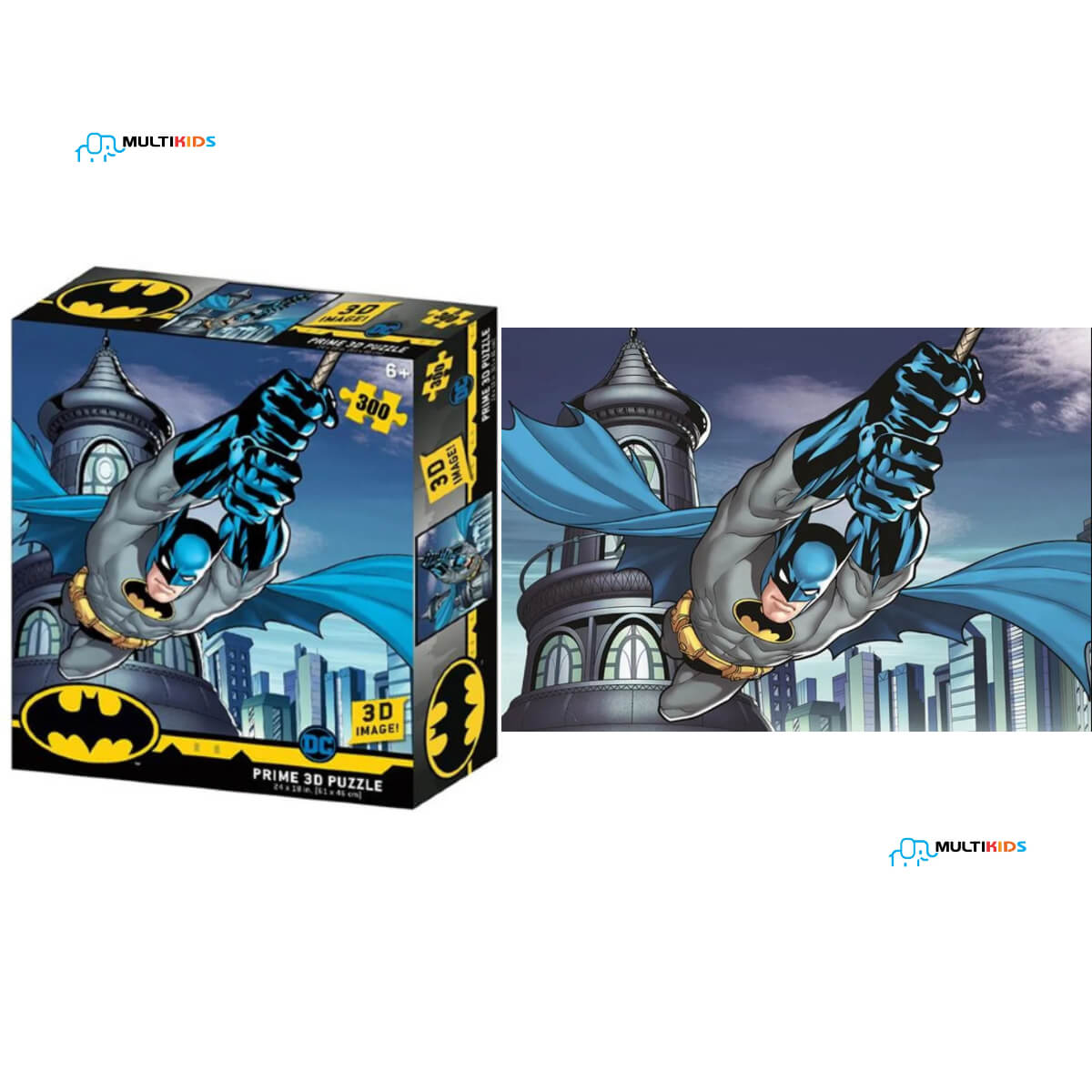 Brinquedo Quebra-Cabeça 3D Batman DC Comics 300 peças Multikids - BR1321