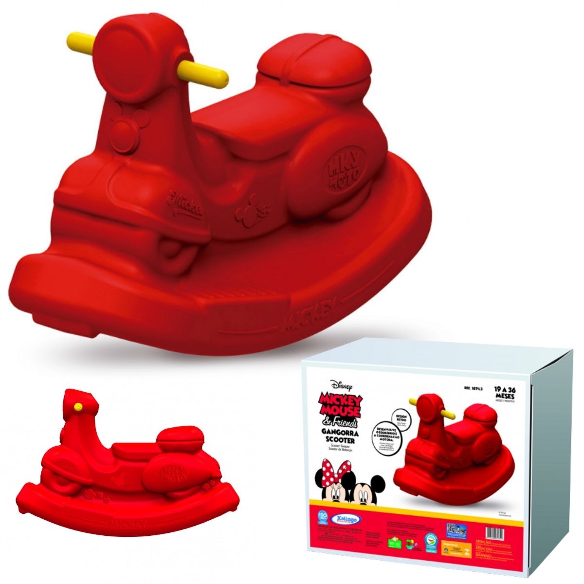 Gangorra Infantil Scooter Mickey Disney Vermelho Xalingo - 1874.3