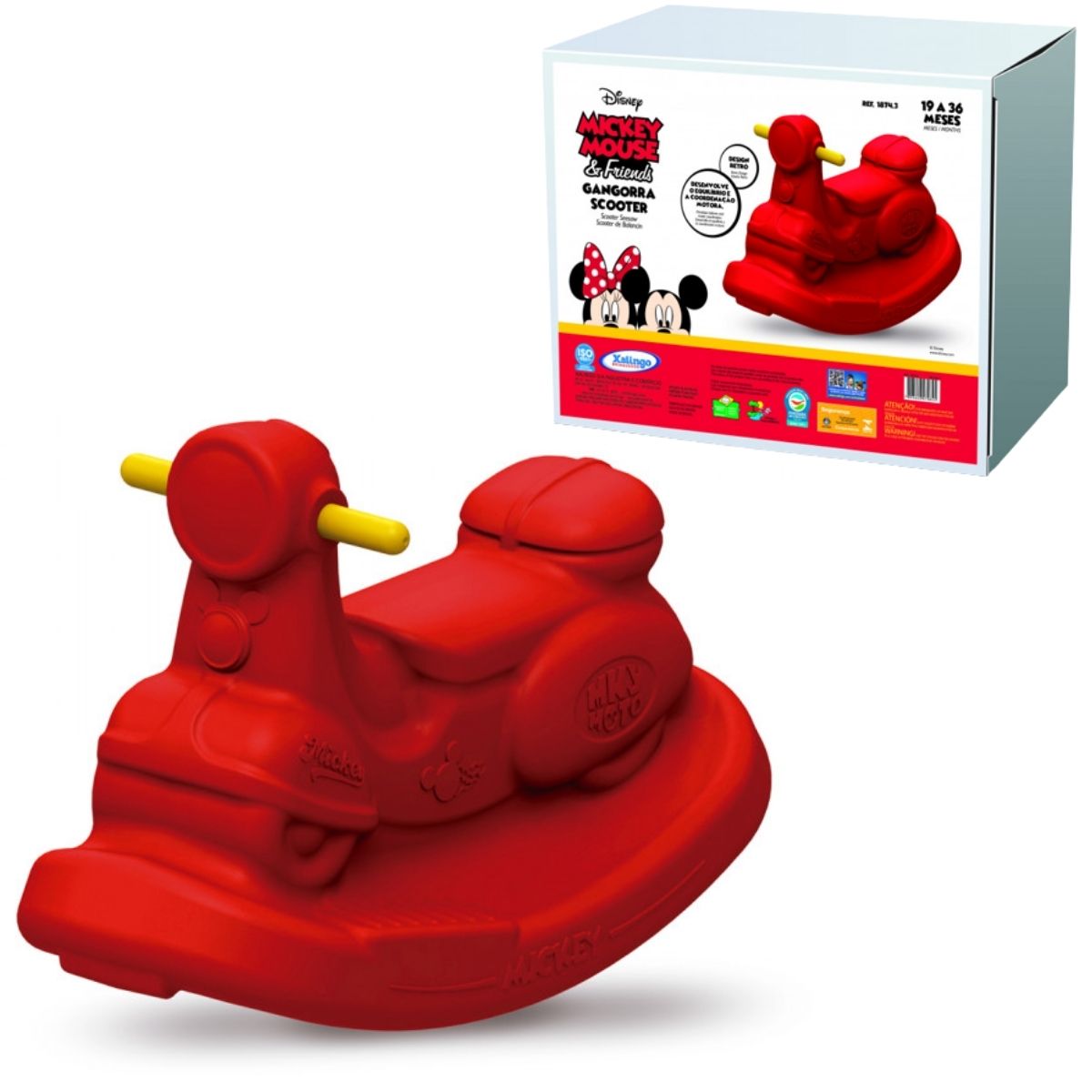 Gangorra Infantil Scooter Mickey Disney Vermelho Xalingo - 1874.3