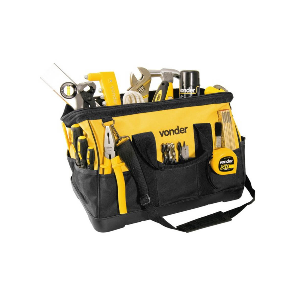 Bolsa em Lona para Ferramentas Reforçada 430 X 240 X 300mm Preta e Amarela Vonder - 35.40.432.430