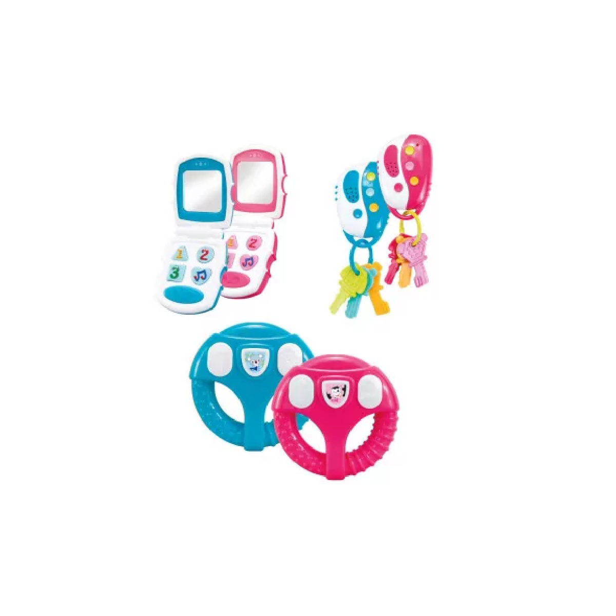 Brinquedo Baby 3 em 1 a com Luz e Som Azul e Rosa Sortido Multikids Baby - BR1245