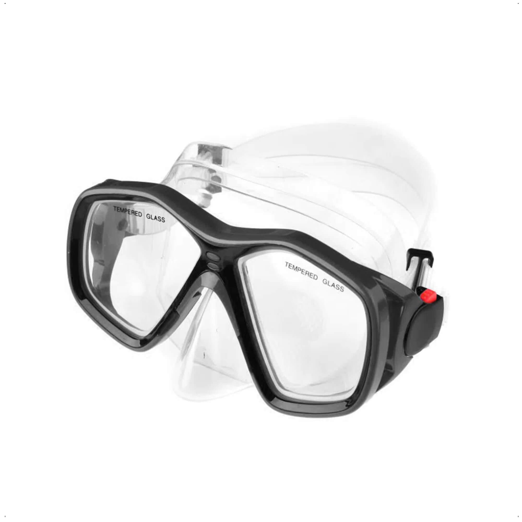 Kit Mergulho Máscara e Snorkel Adulto Preto Atrio - ES366