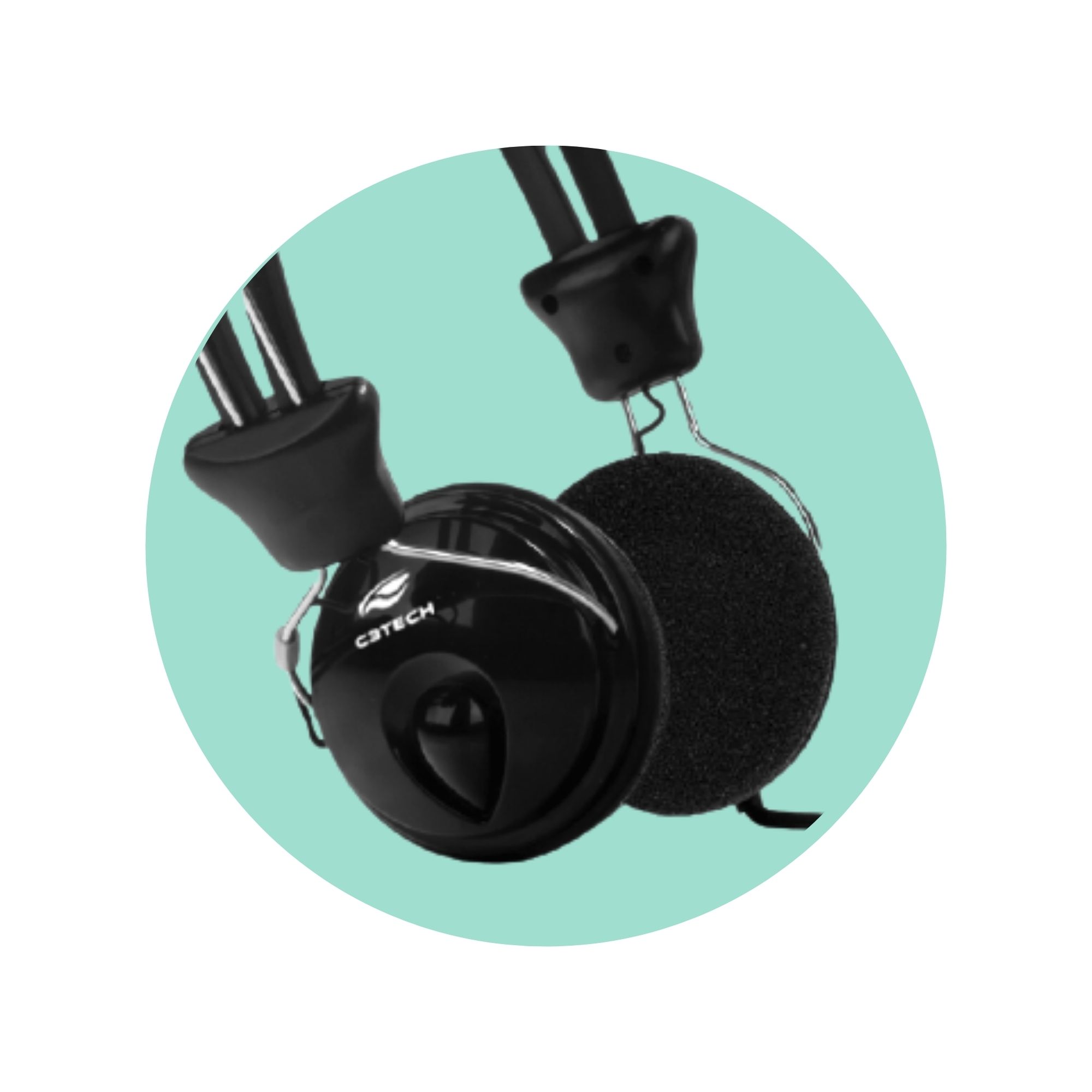 Fone de Ouvido Headset Tricerix P2 3,5mm Estéreo Microfone Integrado ao Cabo C3Tech - PH-80BK