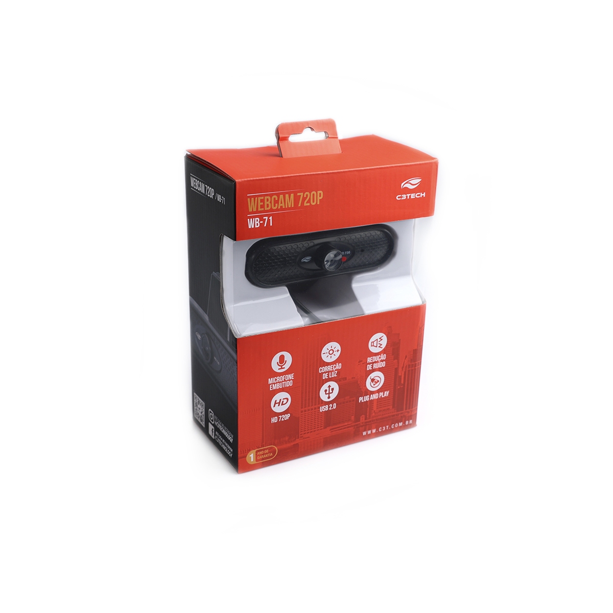 Webcam HD 720P Microfone Embutido C3Tech - WB-71BK