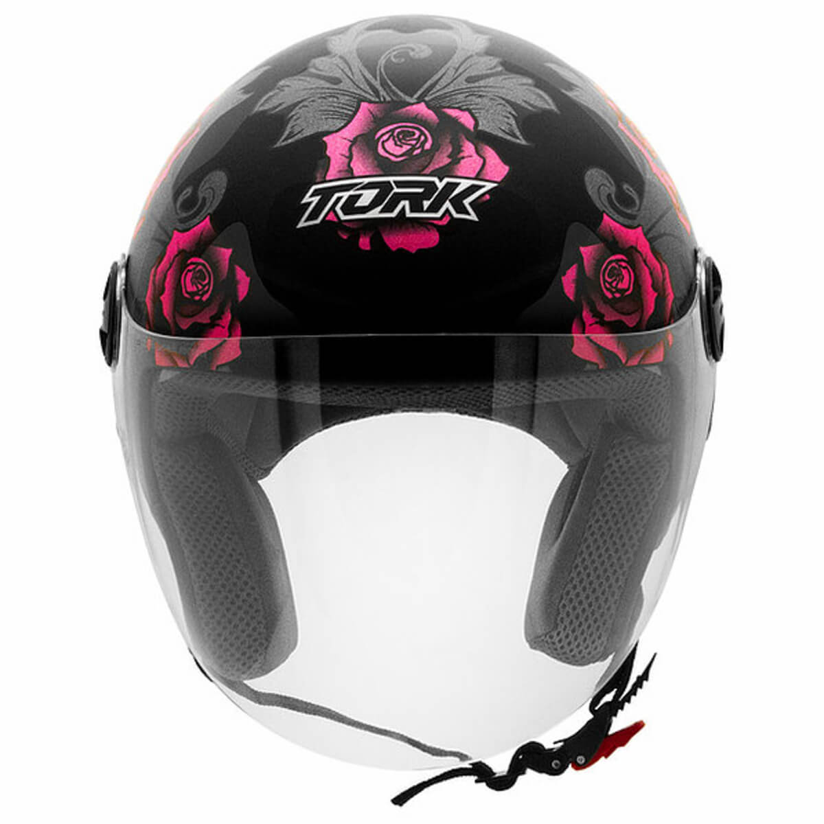 Capacete de Moto Aberto New Liberty 3 Flowers Tamanho 60 ABS Viseira Cristal ProTork CAP-762PKPT