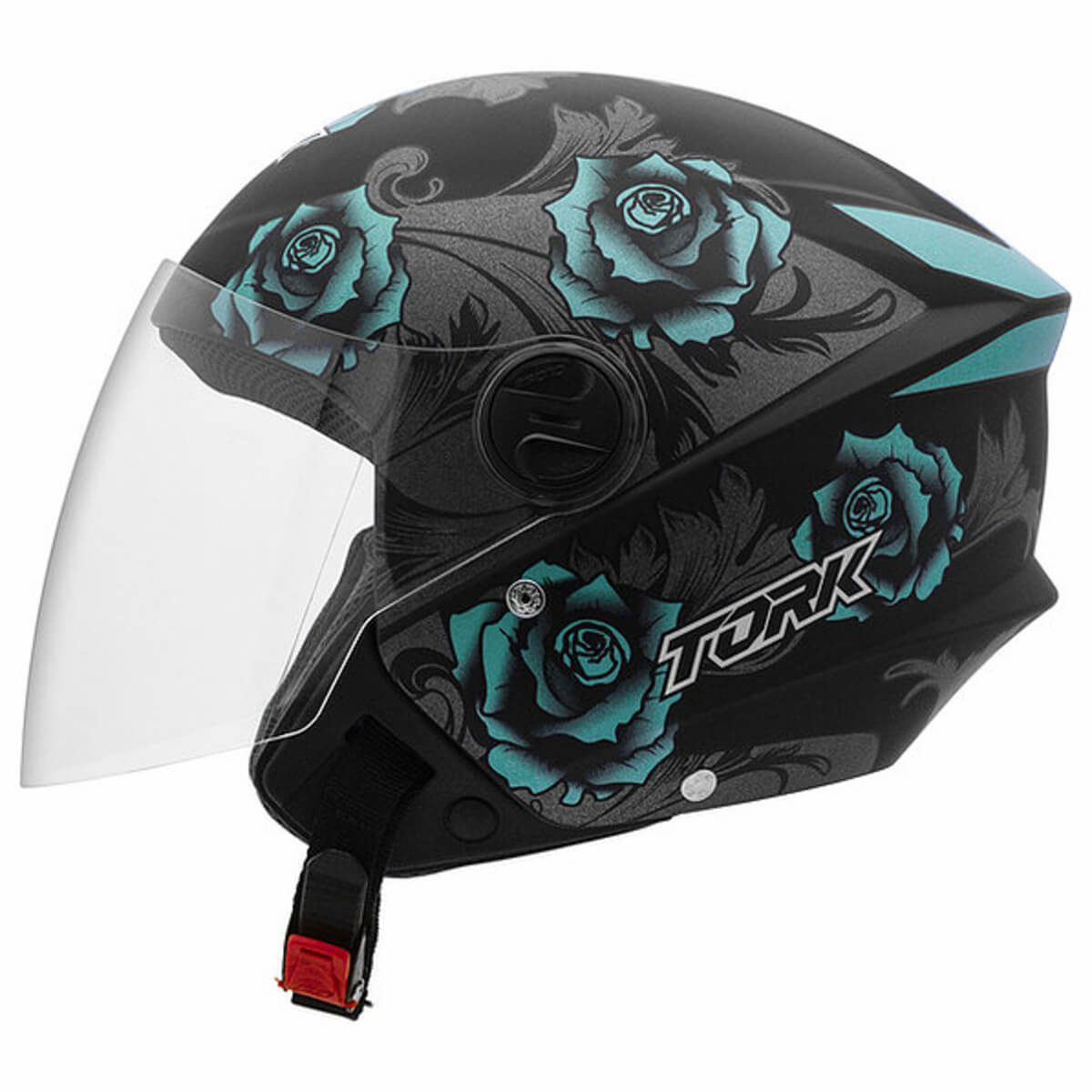 Capacete New Liberty 3 Flowers Azul e Preto Fosco Tamanho 60 Pro Tork - CAP-765AZPT