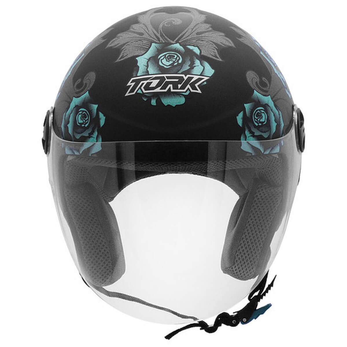Capacete New Liberty 3 Flowers Azul e Preto Fosco Tamanho 60 Pro Tork - CAP-765AZPT