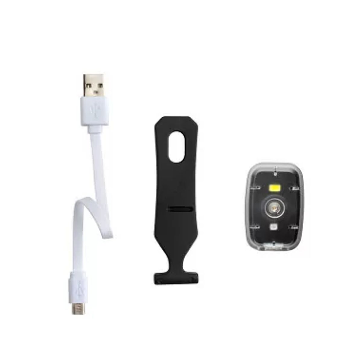 Farol Clip com Luz Dianteira 20L/ Traseiro 2L 200 mAh Usb Recarregável Bateria Até 12h Luz Branca e Vermelha Atrio BI187