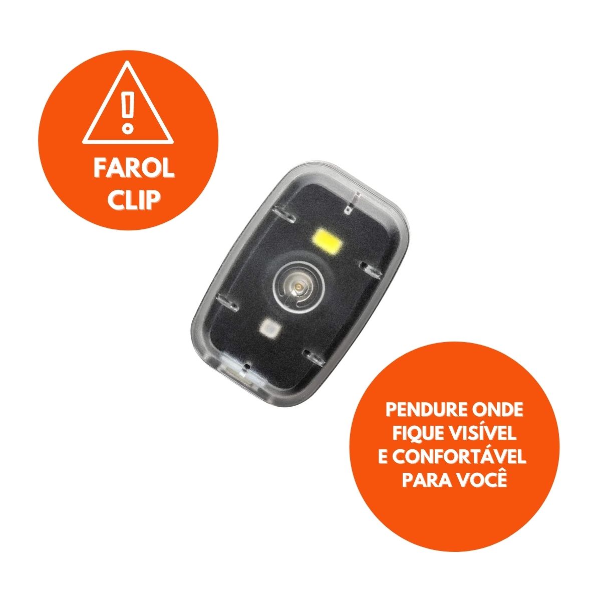 Farol Clip com Luz Dianteira 20L/ Traseiro 2L 200 mAh Usb Recarregável Bateria Até 12h Luz Branca e Vermelha Atrio BI187