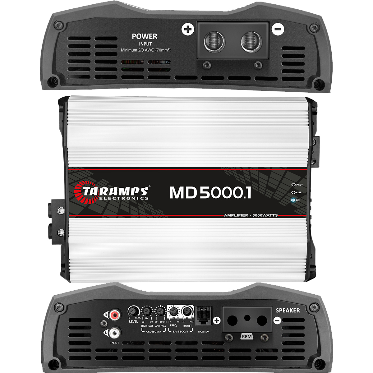 Módulo Amplificador de Potência p/ Som Automotivo Taramps MD 5000.1 5000W RMS Full Range 2 Ohms