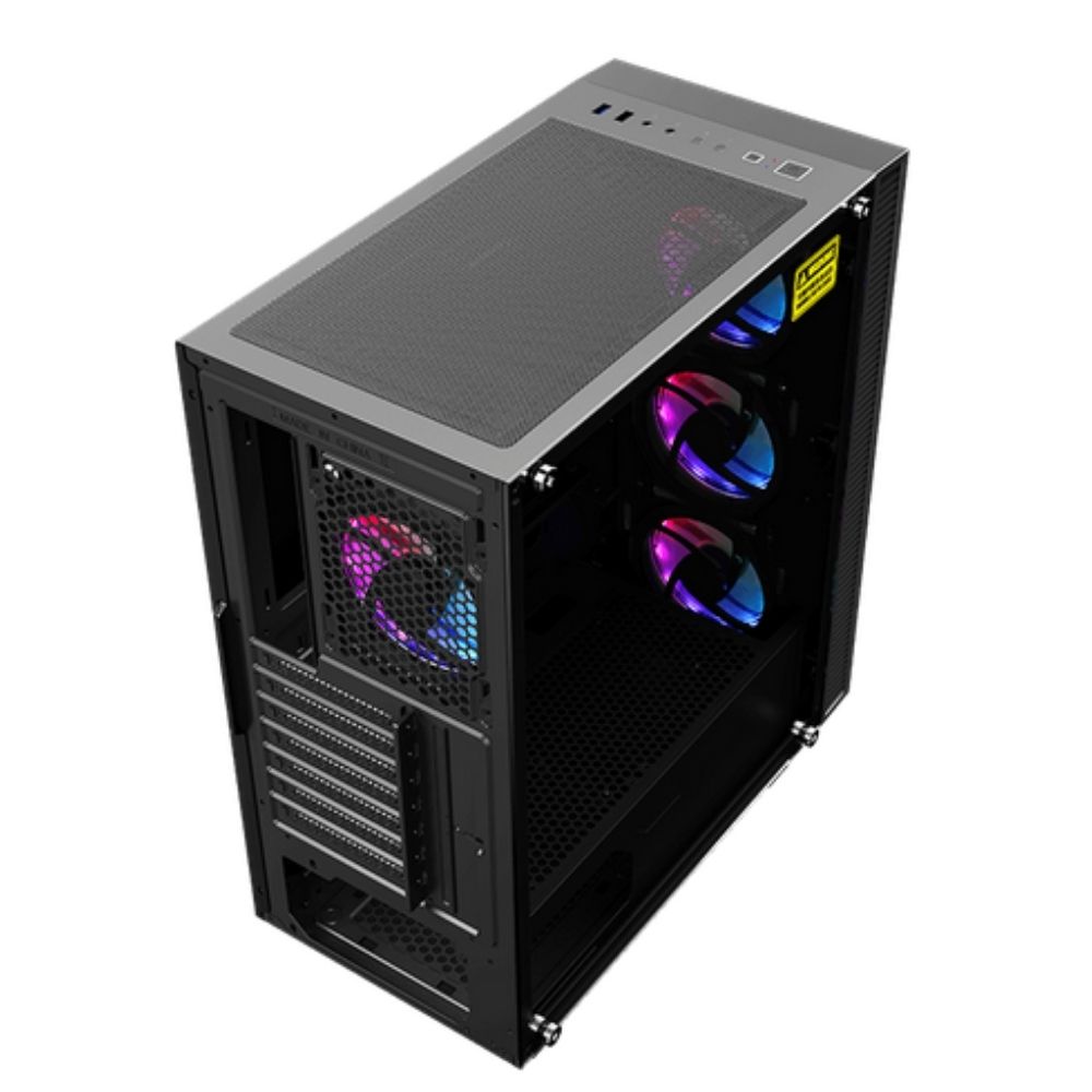 Gabinete Gamer Gamemax Draco XD Mid-Tower ATX, Vidro Temperado, RGB, Preto, Sem Fonte, 3 Fans-3603