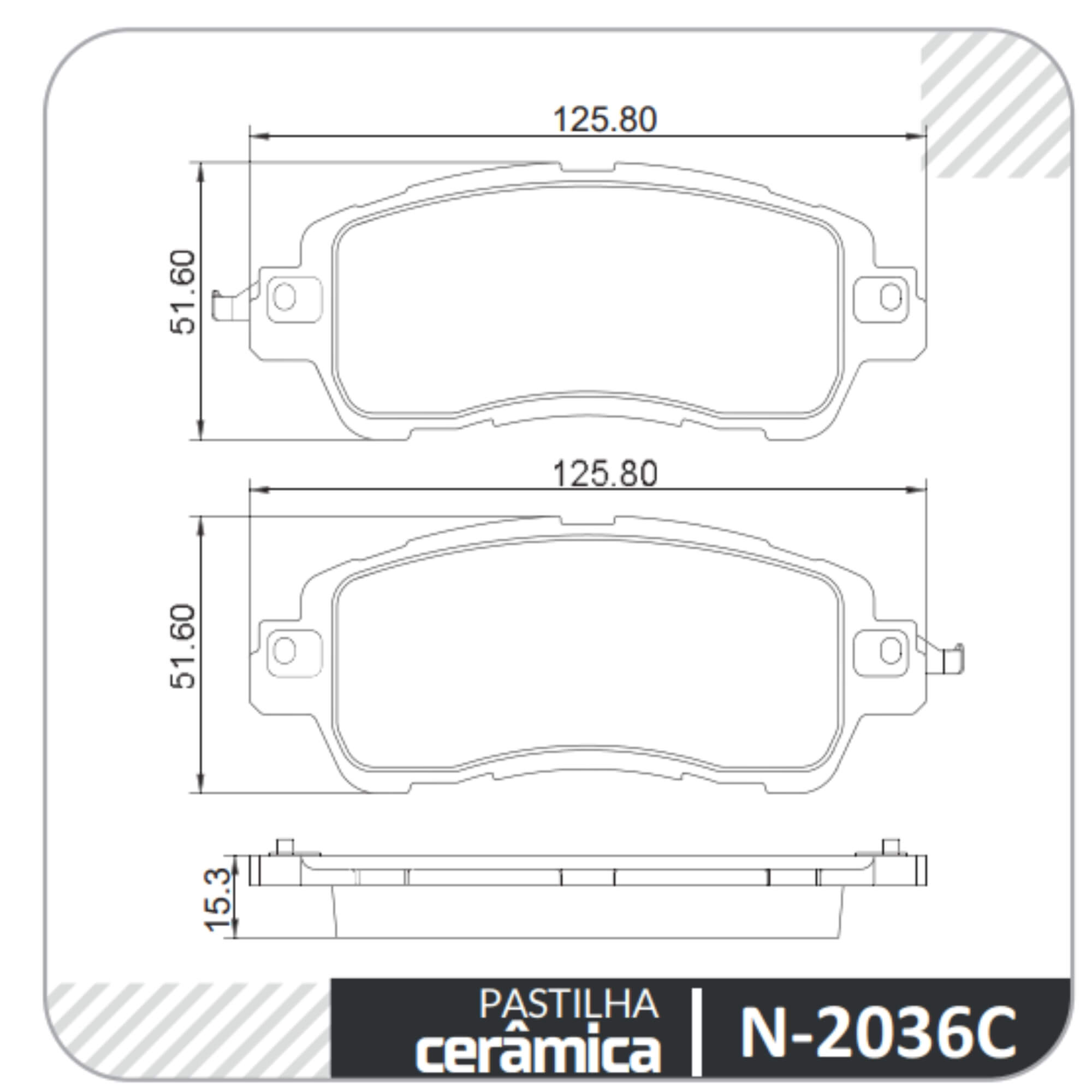 Conjunto Pastilhas de Freio Cerâmica Dianteira N-2036C Cobreq - N0020360915