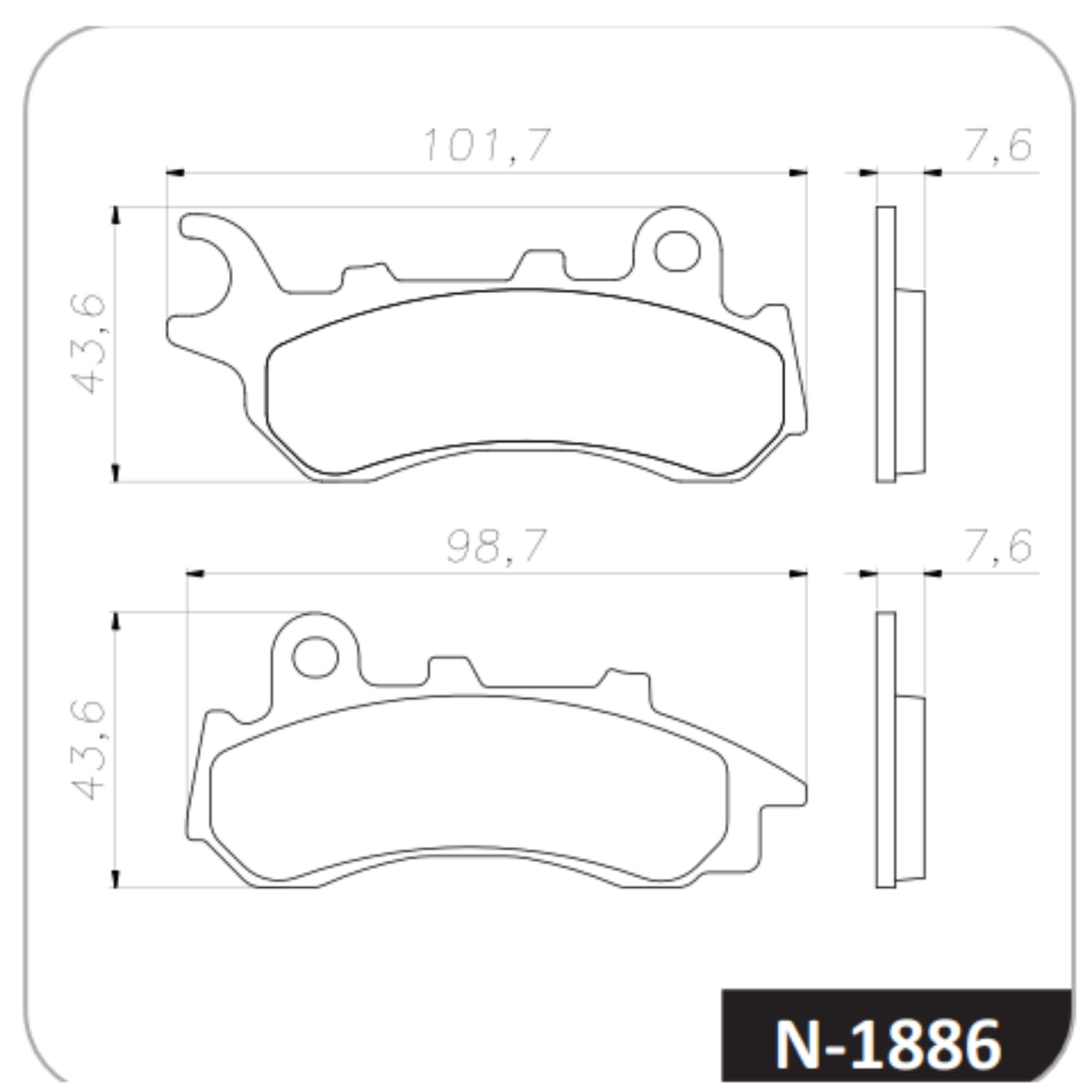 Conjunto Pastilhas de Freio Dianteiro N-1886 Cobreq - N0018860900