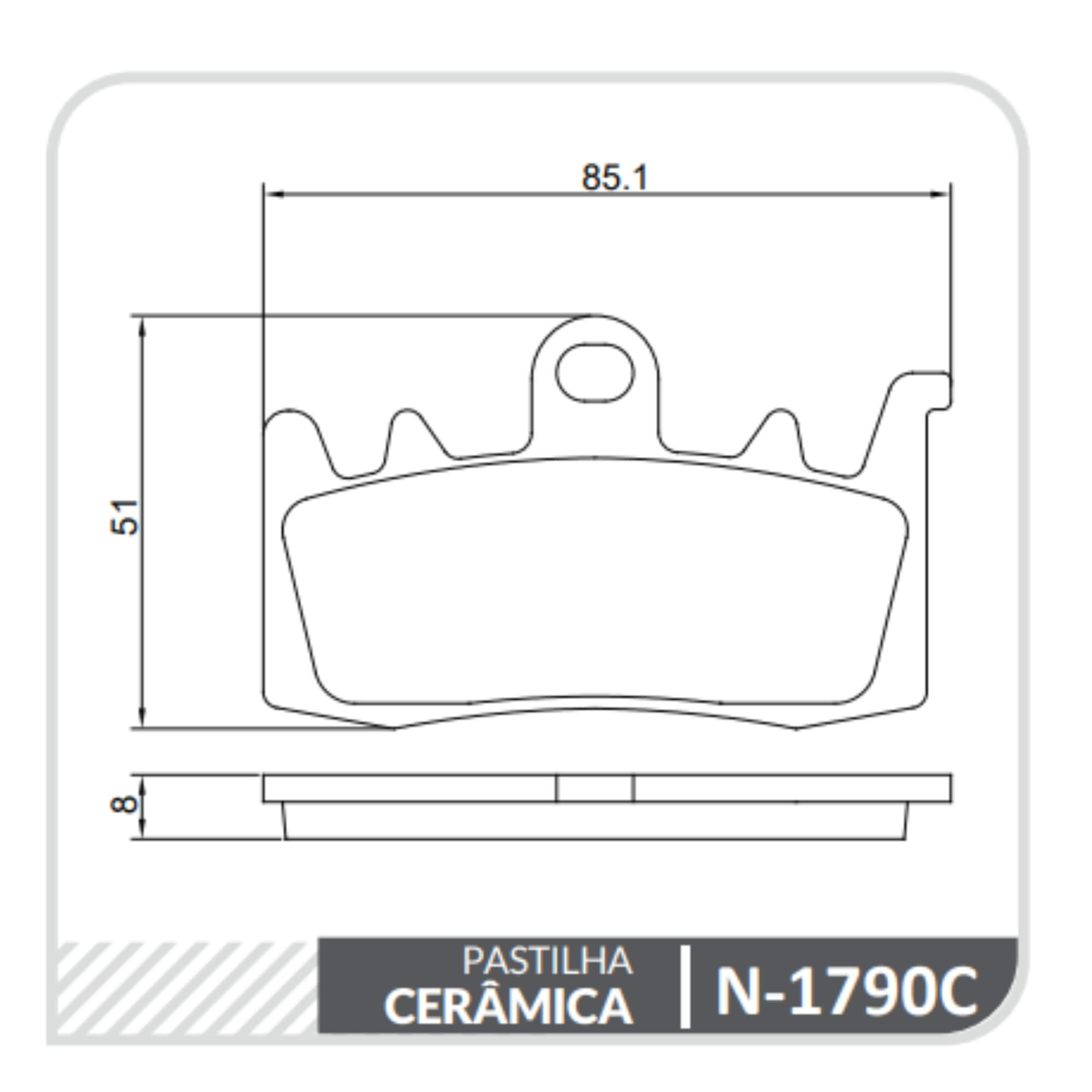 Conjunto Pastilhas de Freio Cerâmica Dianteira N-1790C Cobreq - N0017900015