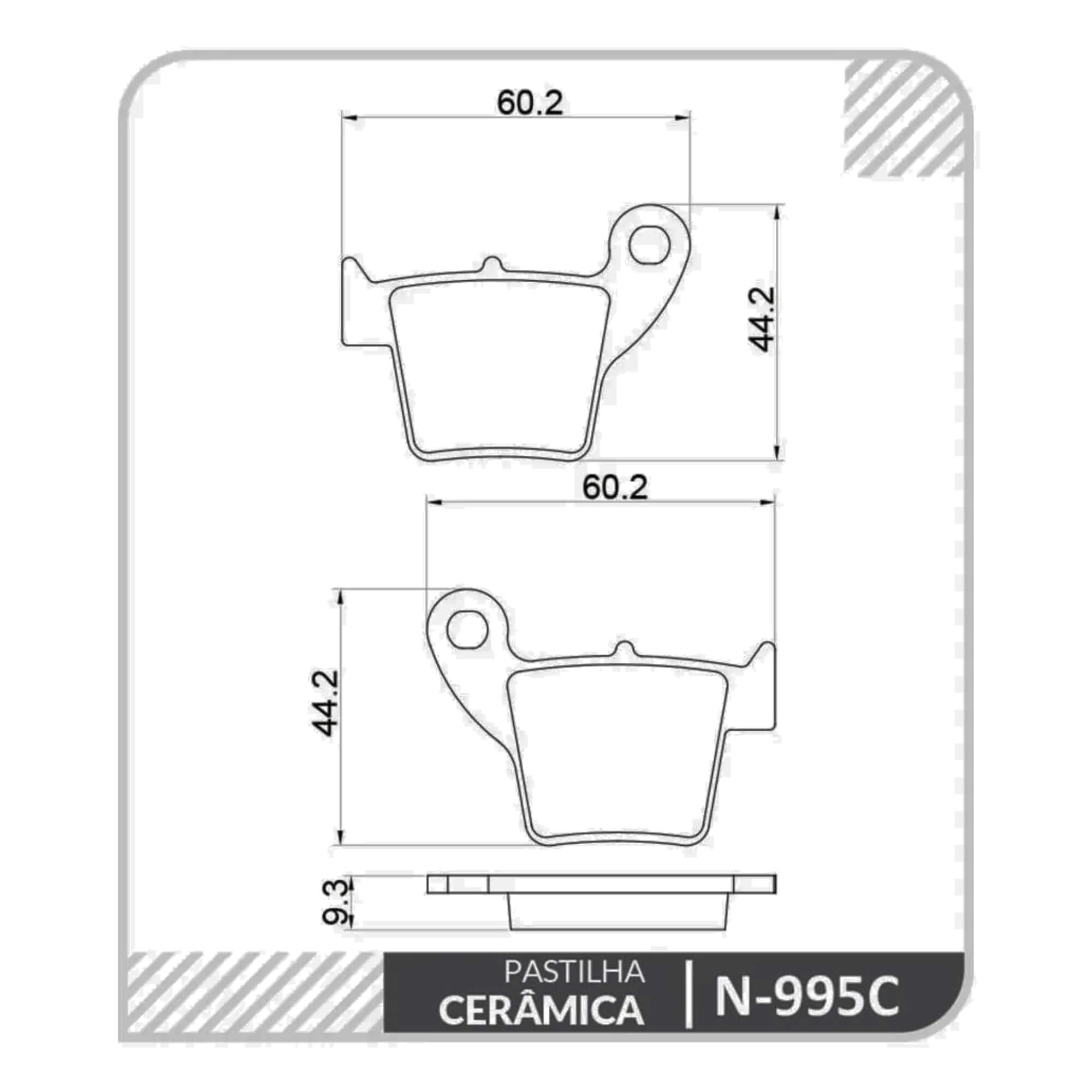 Conjunto Pastilhas de Freio Cerâmica Traseira N-995C Cobreq - N0009950915