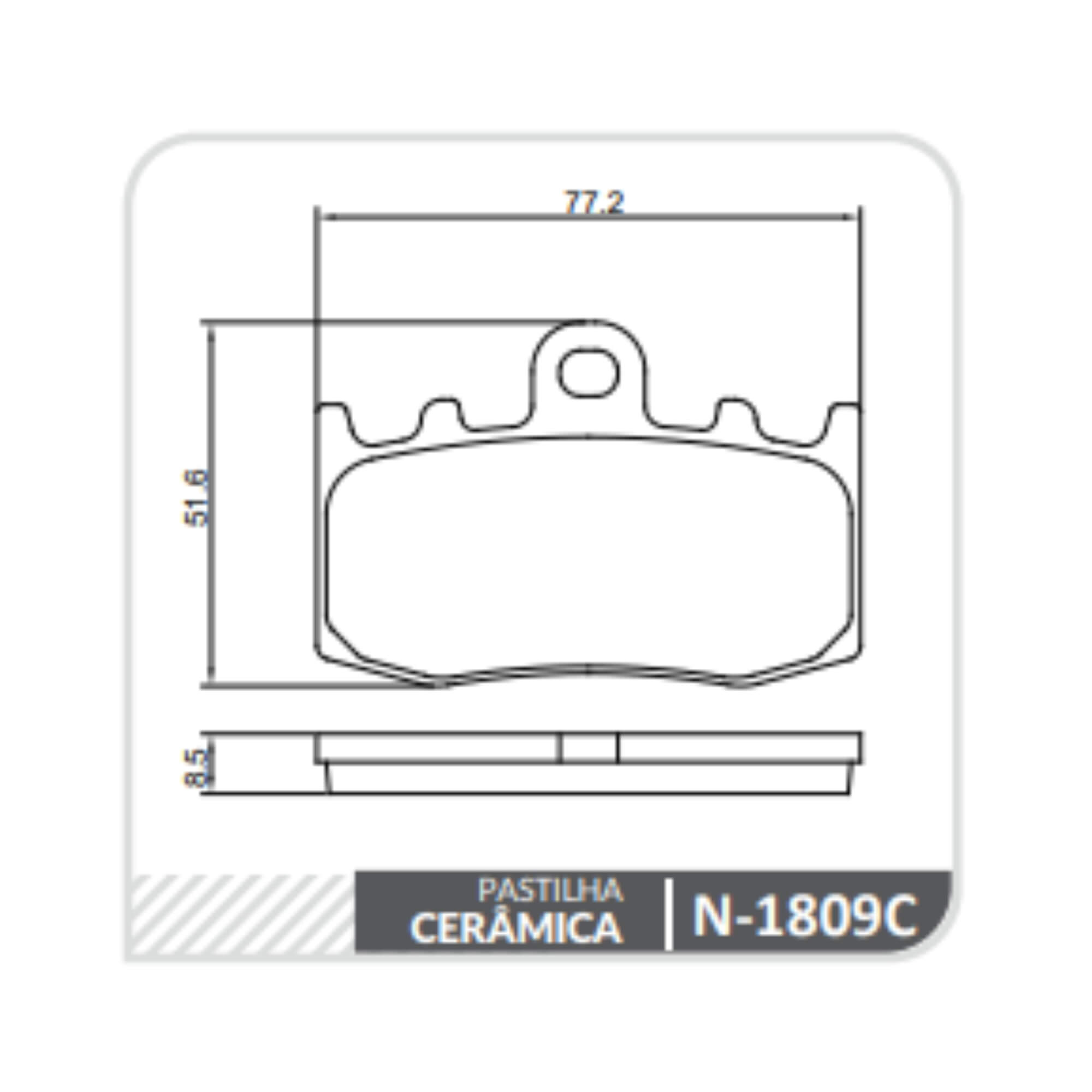 Conjunto Pastilhas de Freio Cerâmica Dianteira N-1809C Cobreq - N0018090015