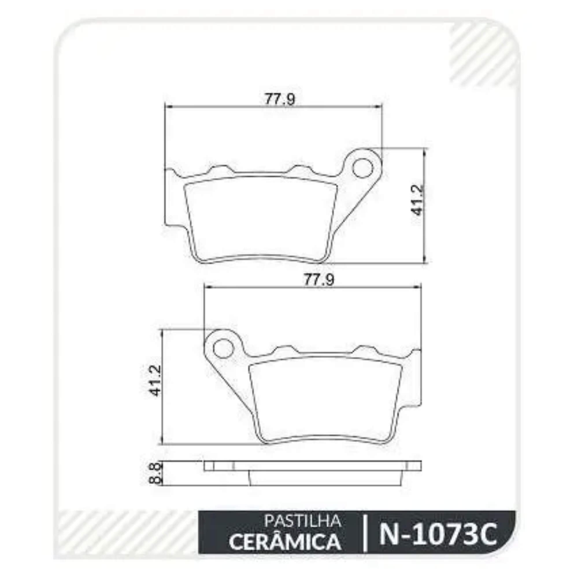 Conjunto Pastilhas de Freio Cerâmica Traseira N-1073C Cobreq - N0010730915