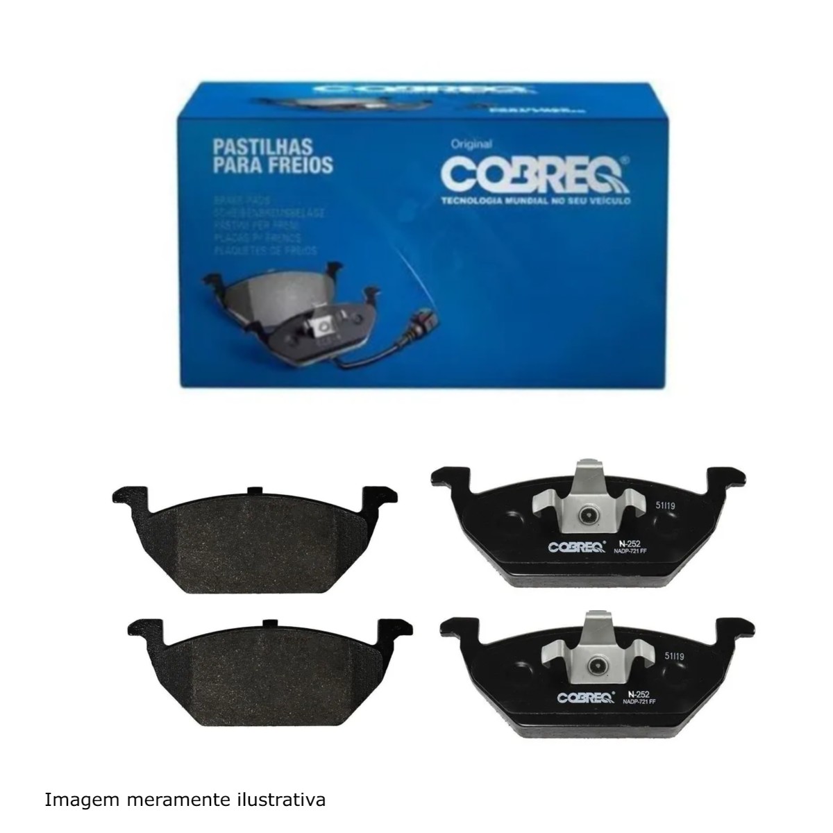 Conjunto Pastilhas de Freio Volkswagen/Skoda/Seat/Audi Cobreq - N-252