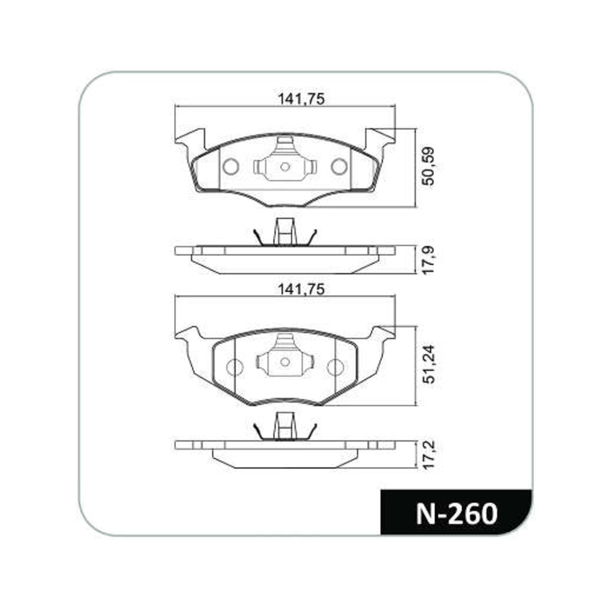 Conjunto Pastilhas de Freio Skoda Fabia e Volkswagen Fox/Gol/Polo/Saveiro/Voyage Cobreq - N-260
