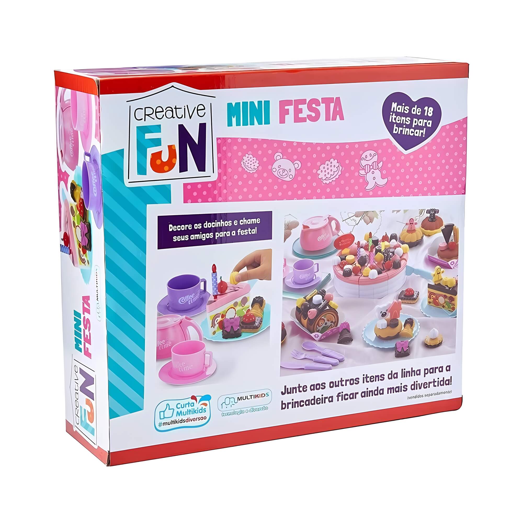 Brinquedo Creative Fun Mini Festa Com Acessórios Bolo Docinhos Bule Xicaras Multikids - BR643