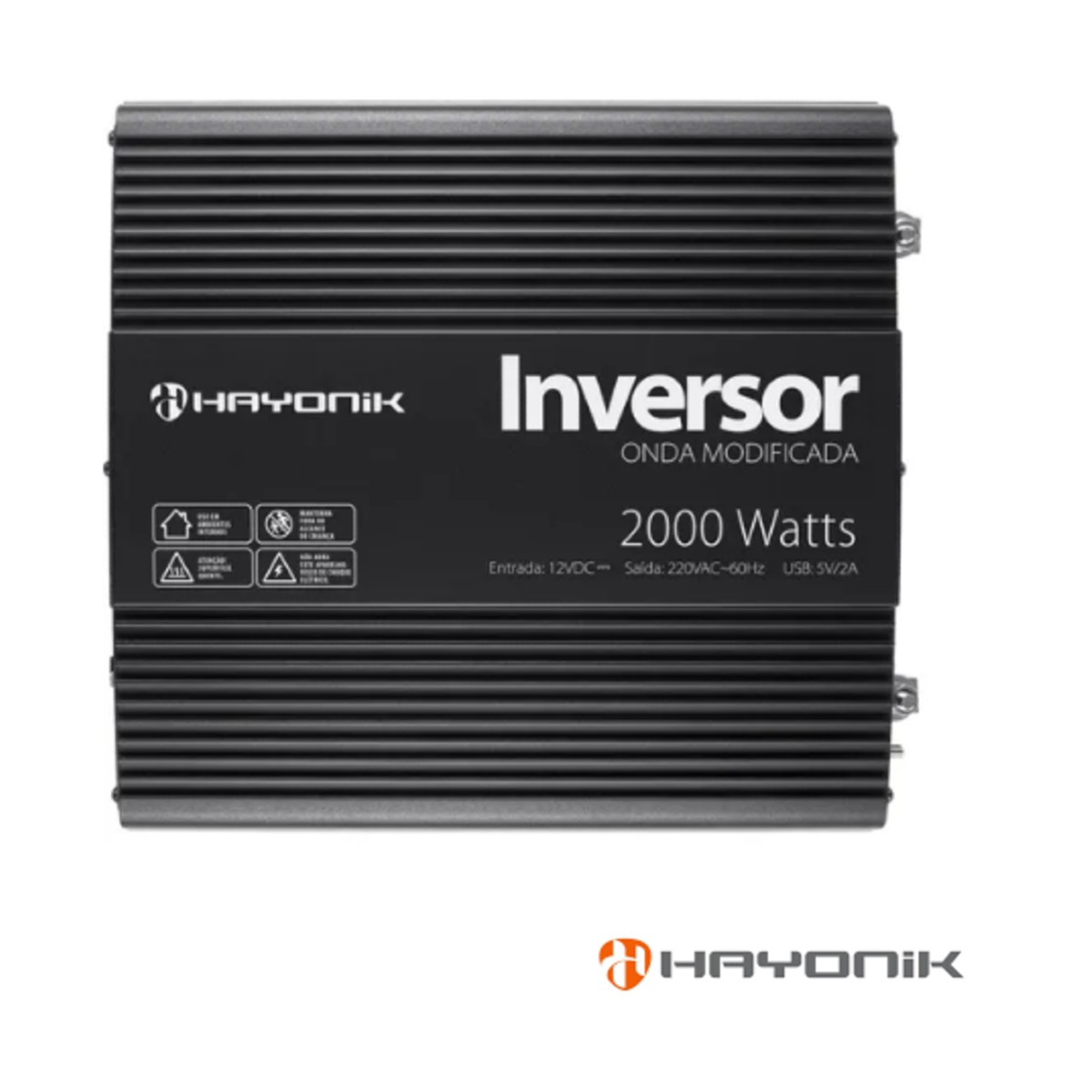 Inversor de Onda Modificada 2000W 12VDC/220V USB Hayonik - 00067213