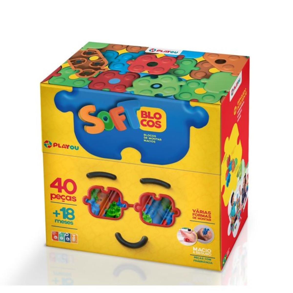 Kit Brinquedo de Montar Macios 40 peças Playou -  PA1002