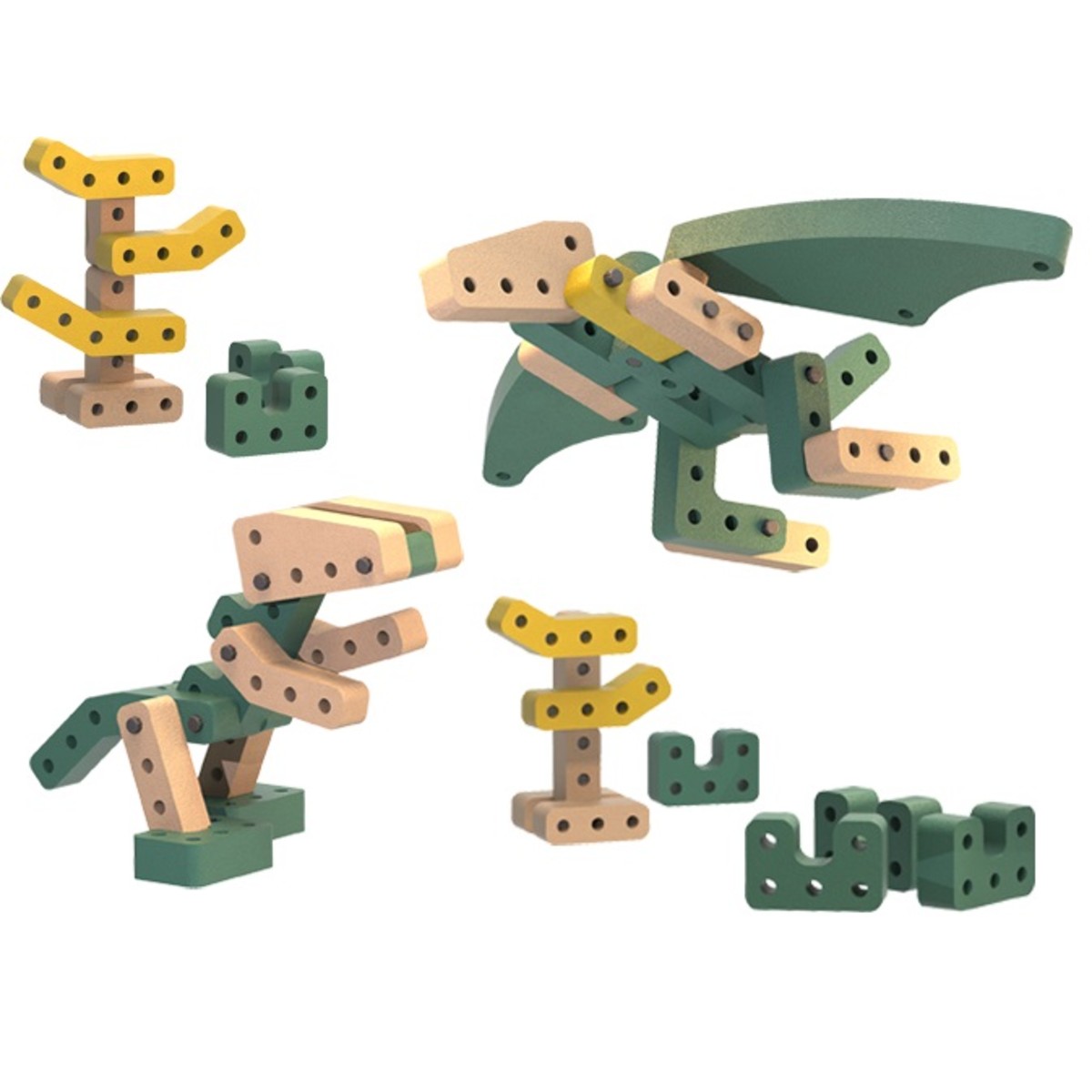 Brinquedo de Montar Invent Mais Dino Zas 37 Peças Playou - PA2002